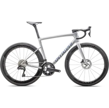 Silniční kolo Specialized Tarmac SL8 Pro Ultegra Di2 - gloss liquid silver / satin blue pearl over black liquid me 44 2026, 28" 2026, 28"