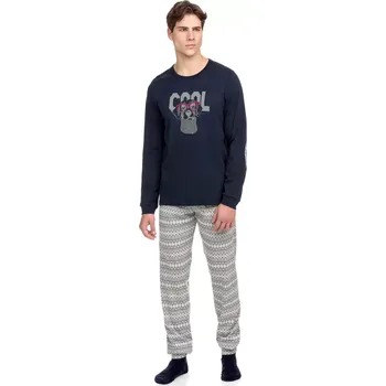 Pánské pyžamo Pyžamo pro muže s mladistvým potiskem Vamp! 15682 blue velikost XXL