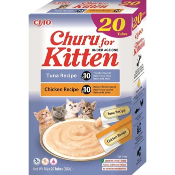 Pamlsek pro kočku Inaba Churu Kitten Cat Box Chicken/Tuna 20 x 14 g