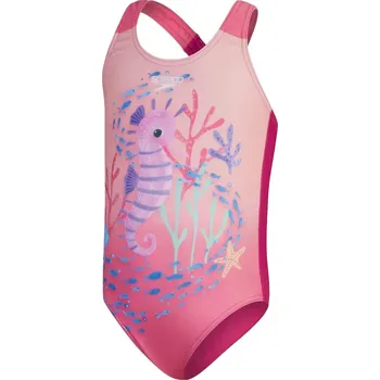 Dívčí plavky Speedo Girls Digital Printed Swimsuit - pink/pink 100