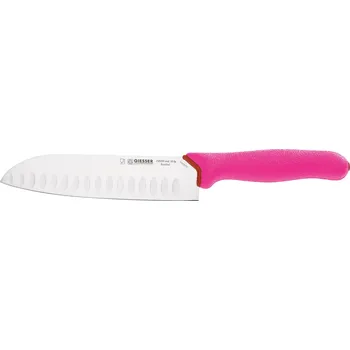 Kuchyňský nůž Nůž japonského typu SANTOKU s výbrusy v čepeli, Funky Pink, délka ostří 18 cm, GIESSER - PrimeLine