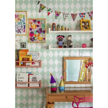 Tapeta Mooui Brasil wallpaper - Mint harlequin