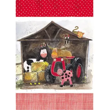 Utěrka Kuchyňská utěrka Farmyard, zvířátka od Alex Clark (Kuchyňské utěrky venkovský motiv )