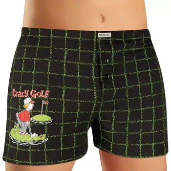 Trenýrky Pánské bavlněné trenky s obrázkem Andrie PS 5900 tm.zelená velikost M-46/48