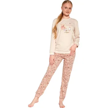 Chlapecké pyžamo Bavlněné dívčí pyžamo Cornette Kids Evening sv. káva velikost 110/116