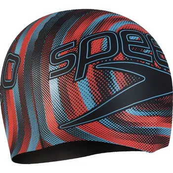 Plavecká čepice Speedo Slogan Prt Cap Ju/Jf/Jm Black/Red