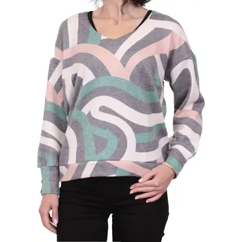 Dámský svetr Půvabný dámský svetřík s véčkovým výstřihem M.Hajdan SWE 014 zelený vzor velikost XL