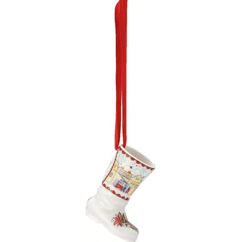 Vánoční dekorace Porcelánová mini bota motiv Tramvaj, Christmas Sounds,5 cm Rosenthal (Rosenthal Hutschenreuther kolednící 2023 Renáta Fučíková)