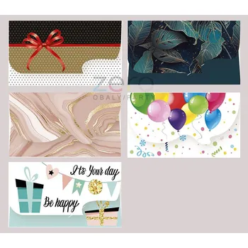 Obálka na peníze 157x90 mm - narozeninové vzory (mix)