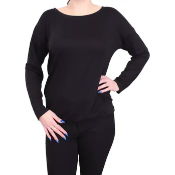 Tričko pro ženy s dlouhým rukávem Pleas 180779 černá velikost L