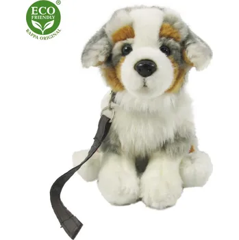 Dětské zboží Plyšový pes australský ovčák s vodítkem 27 cm ECO-FRIENDLY