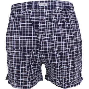 Trenýrky Andrie kostkované trenky pro muže PS 5644 černé velikost XL-54/56