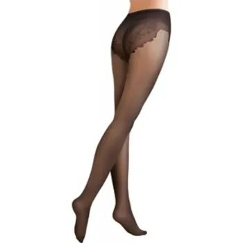 Dámské punčochy Černé silonky s ozdobným sedem Gabriella Supreme 20Den velikost 170-176