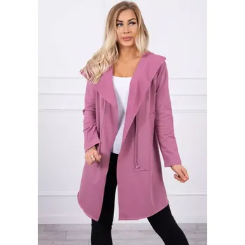 Volná bunda s kapucí 8928 tmavě růžová - Kesi uni