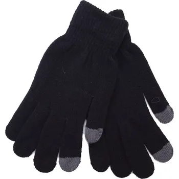 Šála Jednobarevné prstové rukavice AJ323-19 černé velikost uni