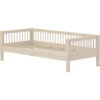 Dětská postel Flexa Single bed w. bars + safety w. bars back 200x90 White w.