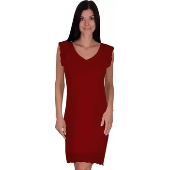 Dámská noční košile Babella noční košilka s krajkou Naomi bordo velikost M