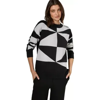 Dámský svetr Dámský svetřík s geometrickým vzorem Cecil 303034 černobílý velikost XS