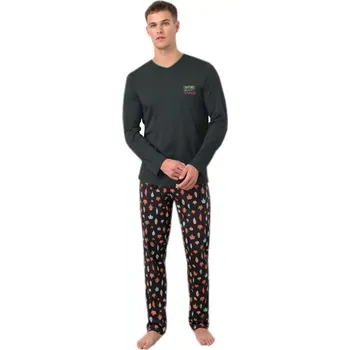 Pánské pyžamo Dlouhé pánské pyžamo Vamp! Rory 17616 dark gray velikost M