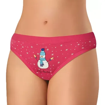 Kalhotky Dámské kalhotky Andrie se zimními motivy PS 1050 fuchsia velikost L-42/44