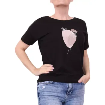Dámské tričko Moderní dámské tričko Latynka 055 černé velikost M/L