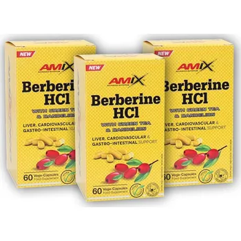Amix 3x Berberine HCl + GreenTea Dandelion 60 kapslí + DÁREK