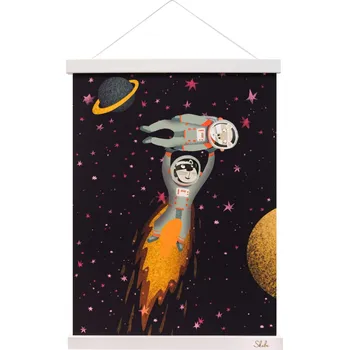 Dekorace do dětského pokoje Skibi Art print A3 bílá - Fretky z Marsu