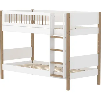 Dětská postel Flexa Bunk bed F.Wht. MDF 200x90 Legs + Crossbars Oak