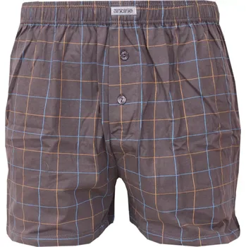 Trenýrky Pánské bavlněné trenky s jemným vzorem kostky Andrie PS 5885 grafit velikost XXL-58/60