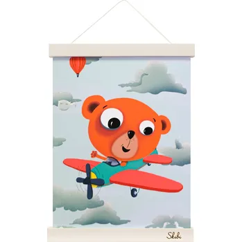 Dekorace do dětského pokoje Skibi Art print A4 bílá - pilotem