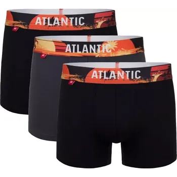 Boxerky Boxerky pro muže Atlantic 3MH-164 3pack černá-grafit velikost XL-54/56