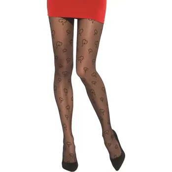 Dámské punčochy Dámské vzorované silonky Gatta Lovely 10 20Den černé velikost 164-170