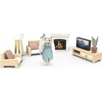 Domeček pro panenku Speedy Monkey Doll House Living room + 1 Character
