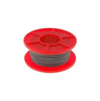 elektrický kabel Vodič drát Cu 30AWG šedá kynar 460 (PVDF) 300V 50m