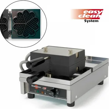 Vaflovač Vaflovač jednoduchý elektrický Krampouz EasyClean, sklopný 180°, madlo I, 5x Srdce