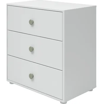 Dětská skříň Flexa zásuvková komoda Flexa - Roomie se třemi zásuvkami (bílá/zelenkavá)