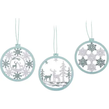 Vánoční ozdoba Dřevěné vánoční ozdoby v sadě 6 ks ø 8 cm – Casa Selección ID_1567688