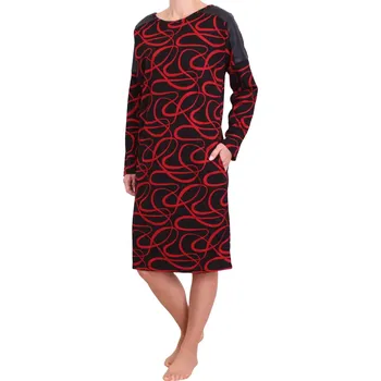 Dámské šaty Dámské šaty s dlouhým rukávem Orange Point 2617 černo-červená velikost M