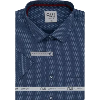 Pánská košile AMJ s krátkým rukávem Comfort slim VKSBR 1359 navy velikost 40