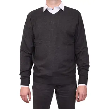 Pánský svetr Pánský svetr AMJ s véčkovým výstřihem antracit velikost L