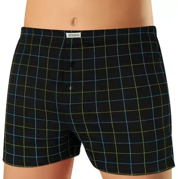 Trenýrky Pánské bavlněné trenky s jemným vzorem kostky Andrie PS 5885 černá velikost L-50/52