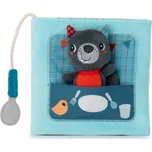 Lilliputiens Textilní knížka s prstovou loutkou - vlk Ludvík se učí jíst