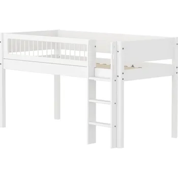 Dětská postel Flexa Midslp. F.Wht. MDF 200x90 Str.Ladder Crossbars F.Wht.