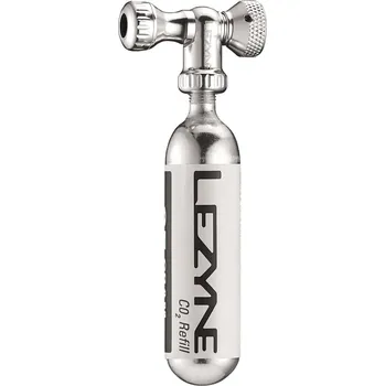 pumpička Lezyne Control Drive CO2 - gloss silver + 25g Bombička uni