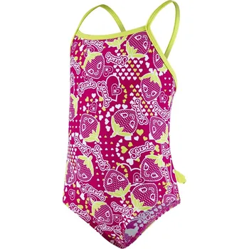Dívčí plavky Speedo Starfizz Essential Frill 1 Piece - electric pink/navy/lime punch 80-84