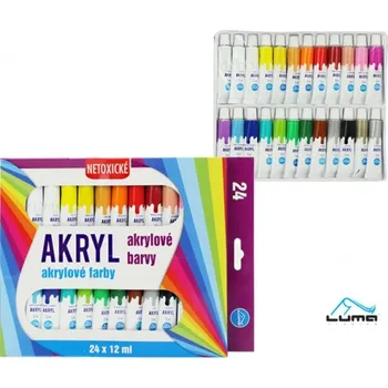 Vodová barva Barvy akrylové sada Luma 24 barev 12ml