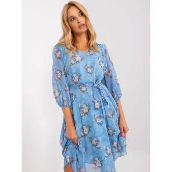Dámské šaty Modré květinové šaty LK-