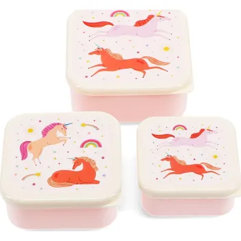 Svačinový box Rex London Snack boxes (set of 3) - Unicorn