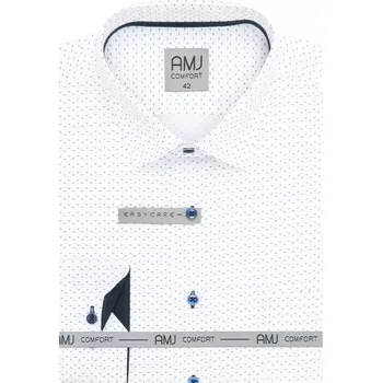 Pánská košile Pánská košile s dlouhým rukávem AMJ Comfort VDBR 1327 bílo - navy velikost 41