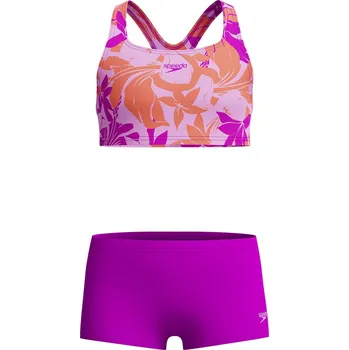 Dívčí plavky Speedo Girls Allover 2PC Boyleg Short - diva 140